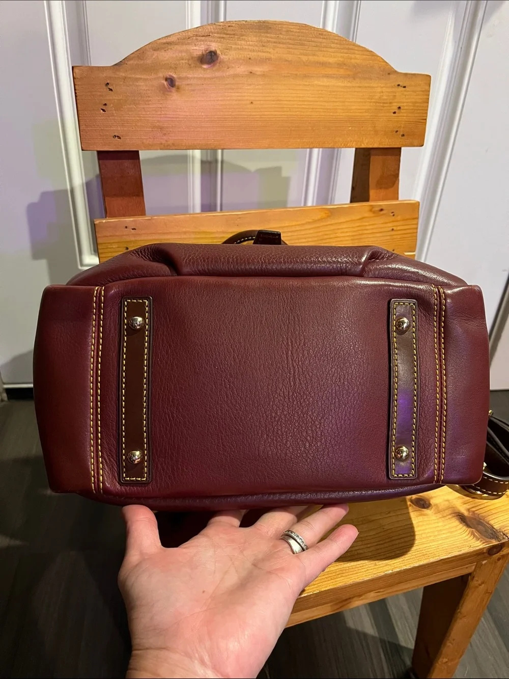 🍓TRADED🍓DOONEY & BOURKE Dark Red Samba Satchel w/ Dooney Lock